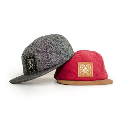 5 panel quilted suede