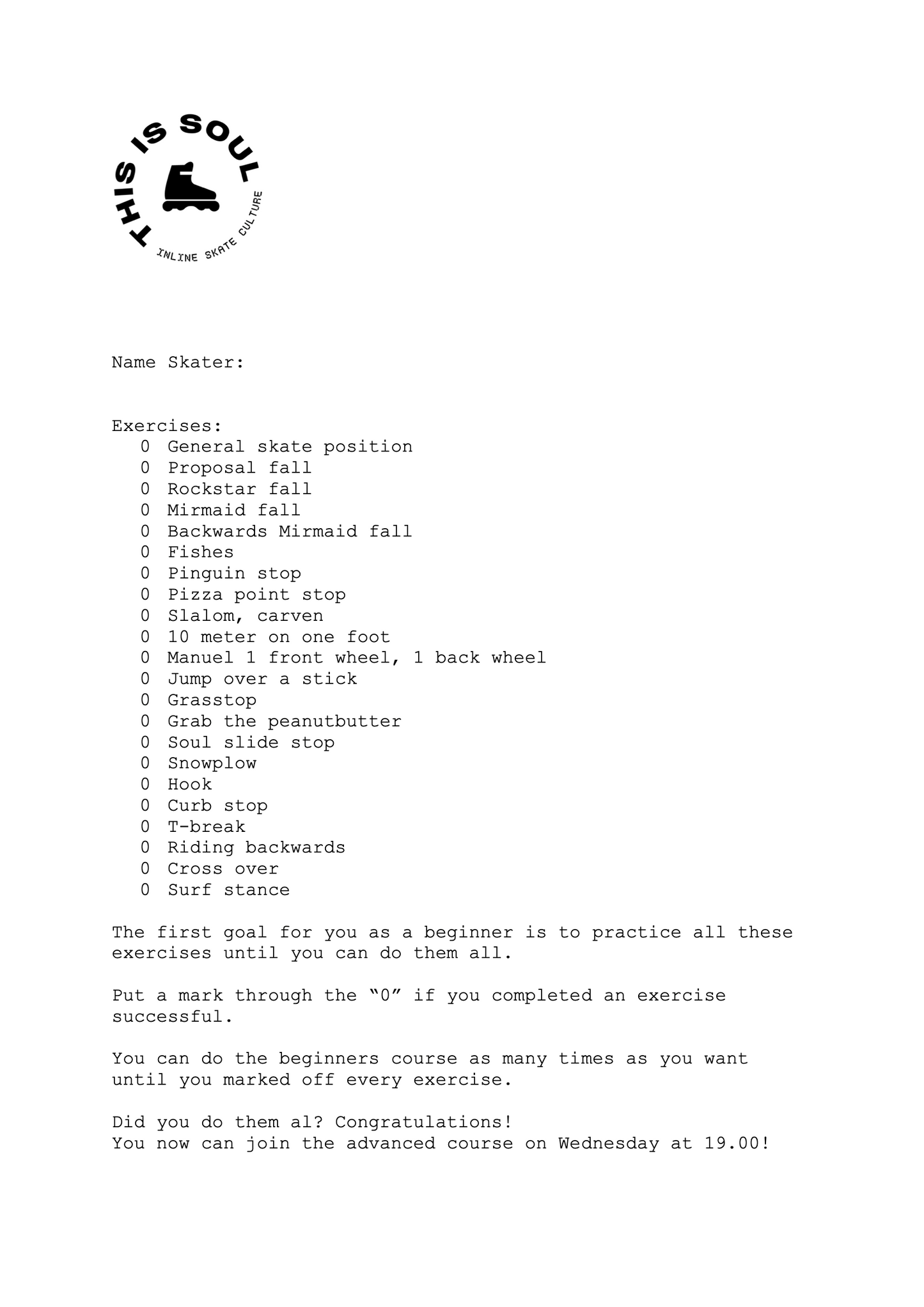 Advanced Course Adults vondelpark (temporarily cancled)