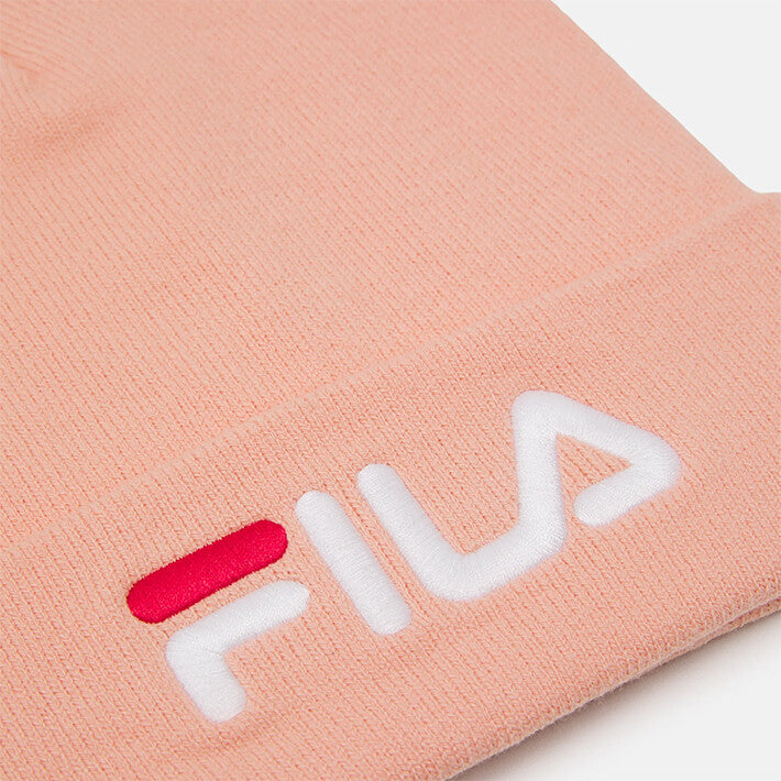 Slouchy linear logo beanie coral cloud