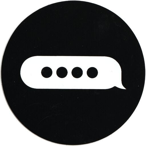 Sticker round black 7x5 CM