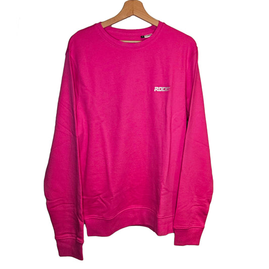Organic crewneck sweatshirt fuchsia