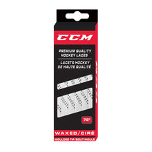 Load image into Gallery viewer, Waxed Hockey laces white 244cm
