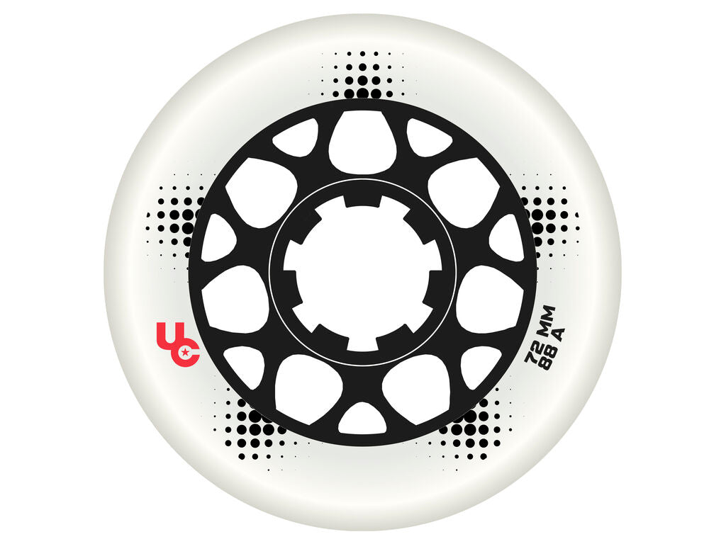 Team PRO 72mm/88A White 4-Pack