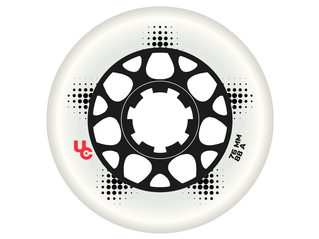 Team PRO 76mm/88a white 4-Pack