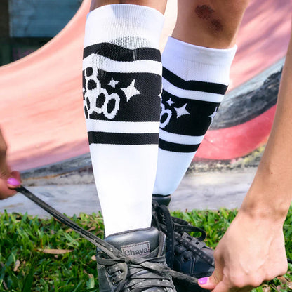 Sock Shinguards Barbie Patin white