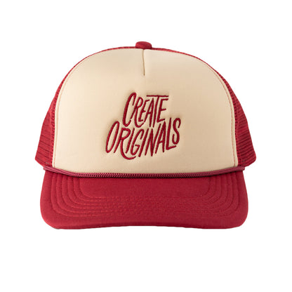Logo Trucker Hat Red/Creme