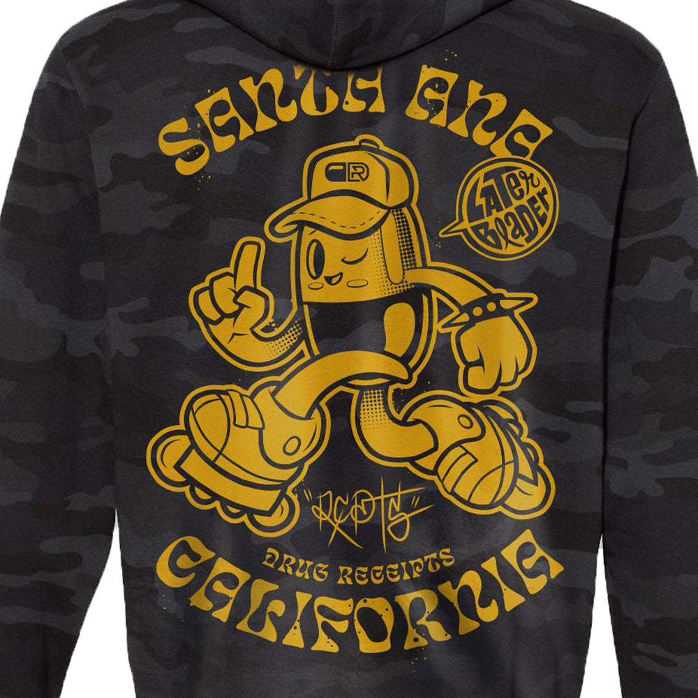 Santa Ana Skate Hoodie Black Camo