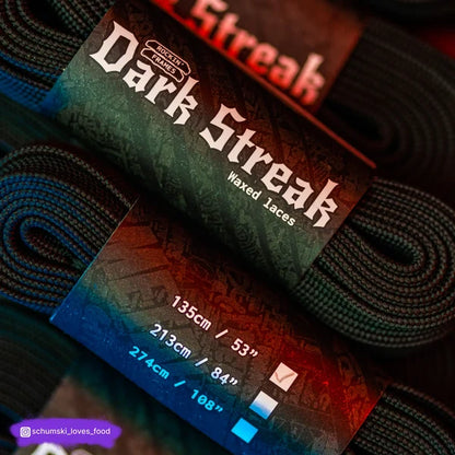 Dark Streak Waxed Laces 135cm black