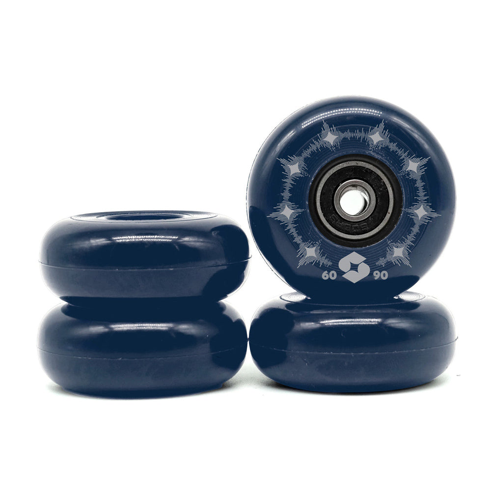 Omni Wheels 60mm/90A blue 4-pack + Bearings