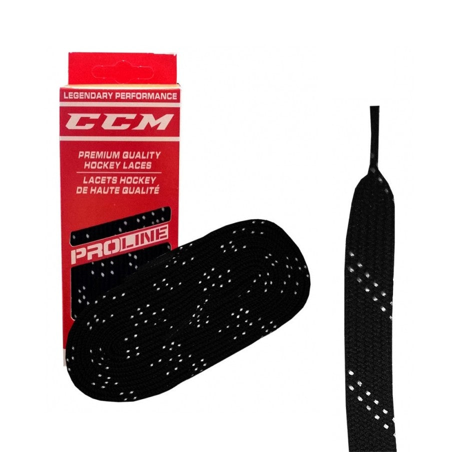 Waxed Hockey laces black 305cm