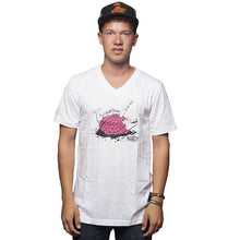 Load image into Gallery viewer, Fish Brain V-neck white
